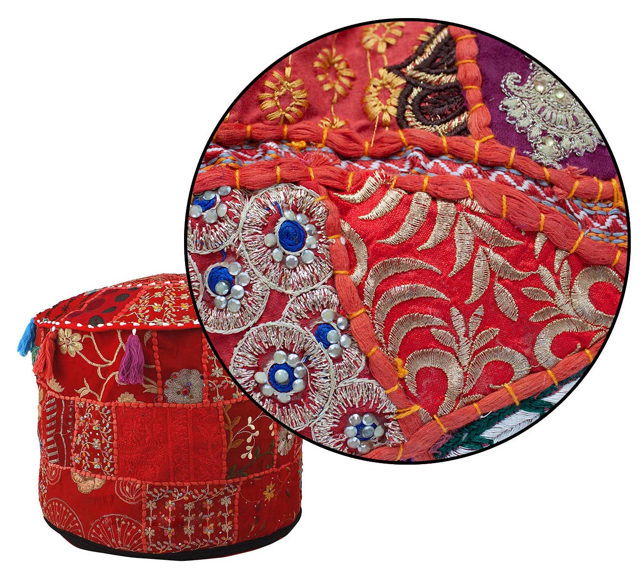 Aakriti Inc. - Wholesale Pouf - Aakriti Gallery Indian Pouf Footstool Ethnic Pouf Cover44