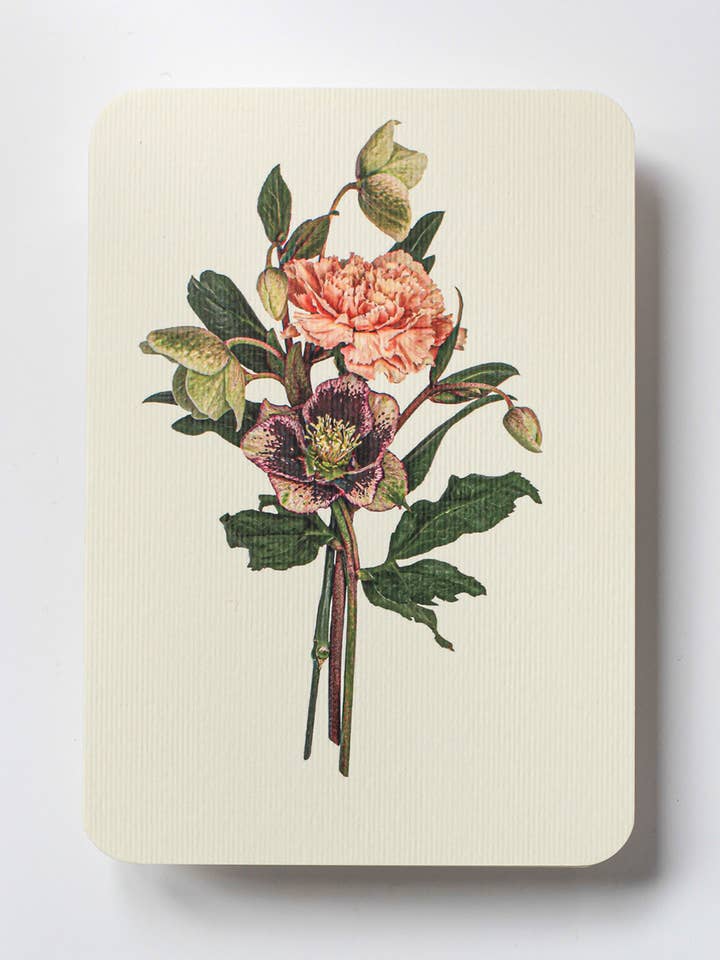 Posy of Hellebore & Carnation Greeting Card | Birthday Card for wholesale by Canonbury Press
