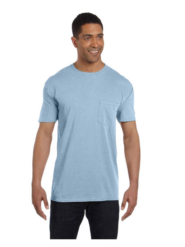 Total Apparel - Wholesale T-Shirt - Unisex - Comfort Colors Garment-Dyed Pocket Blank T-Shirt | 6030CC23
