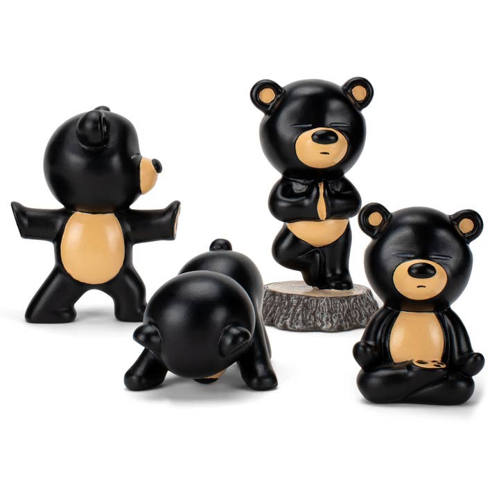 EAST AVENUE - Wholesale Decorative Figurine - Figurine 4-Pc Set Bear Yoga Poses