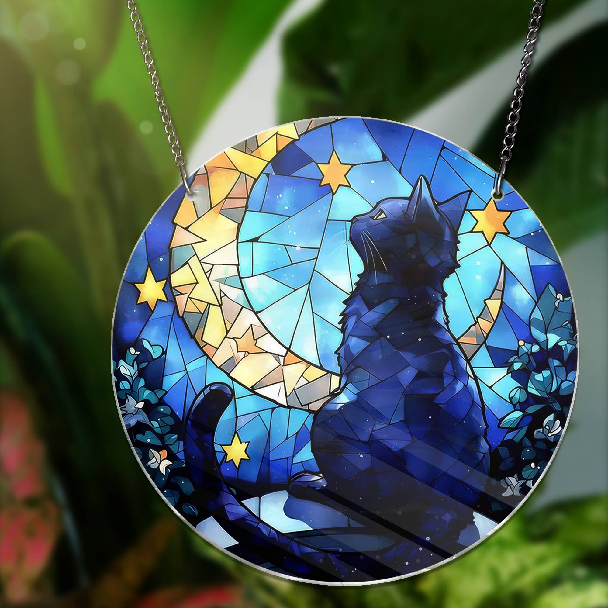 Merchemy - Wholesale Wall Decor - Kids & Baby - Cat and Moon ACRYLIC Window Hanging Ornament Cat Lover Gifts6