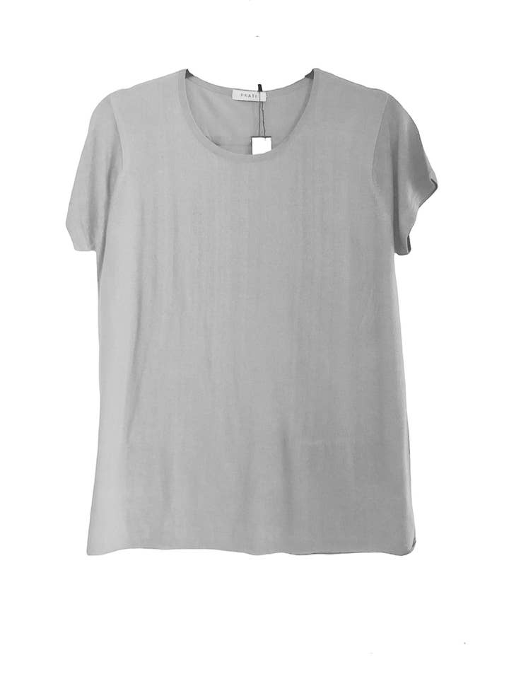 Kashmir silke tröja med kort ärm ljusgrå för wholesale av PRATI