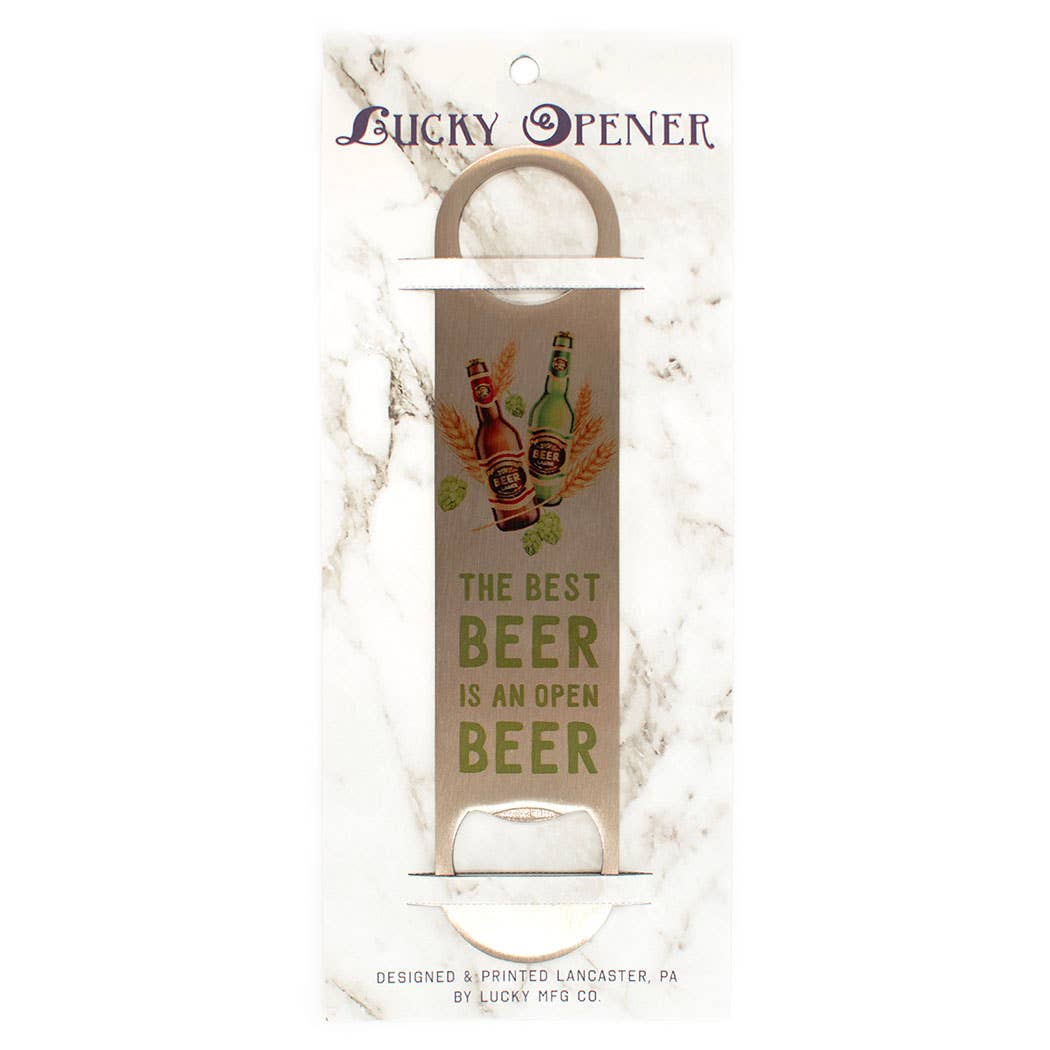 Lucky Mfg. Co. – wholesale Bottle/wine opener – "The Best Beer Is An Open Beer" Bottle Opener1