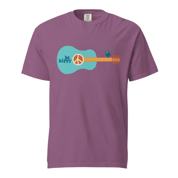 Be Hippy, LLC - Wholesale Screen Printed T-Shirt - Unisex - Peace Guitar Tee4
