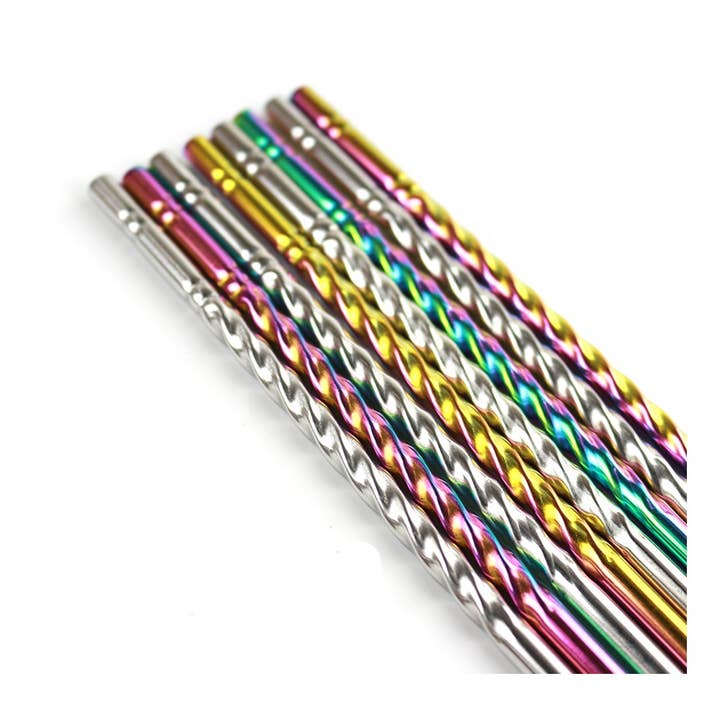 Sostraw & SmartThings – Großhandel Trinkhalm – Spiral Strohhalm - Cocktail - Blau - 140x6mm wiederverwendbarer Strohhalm