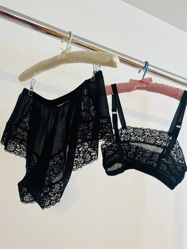 Clare Bare - Wholesale Underwear - Women's - Finisterre Tap Short in Black Silk Chiffon1