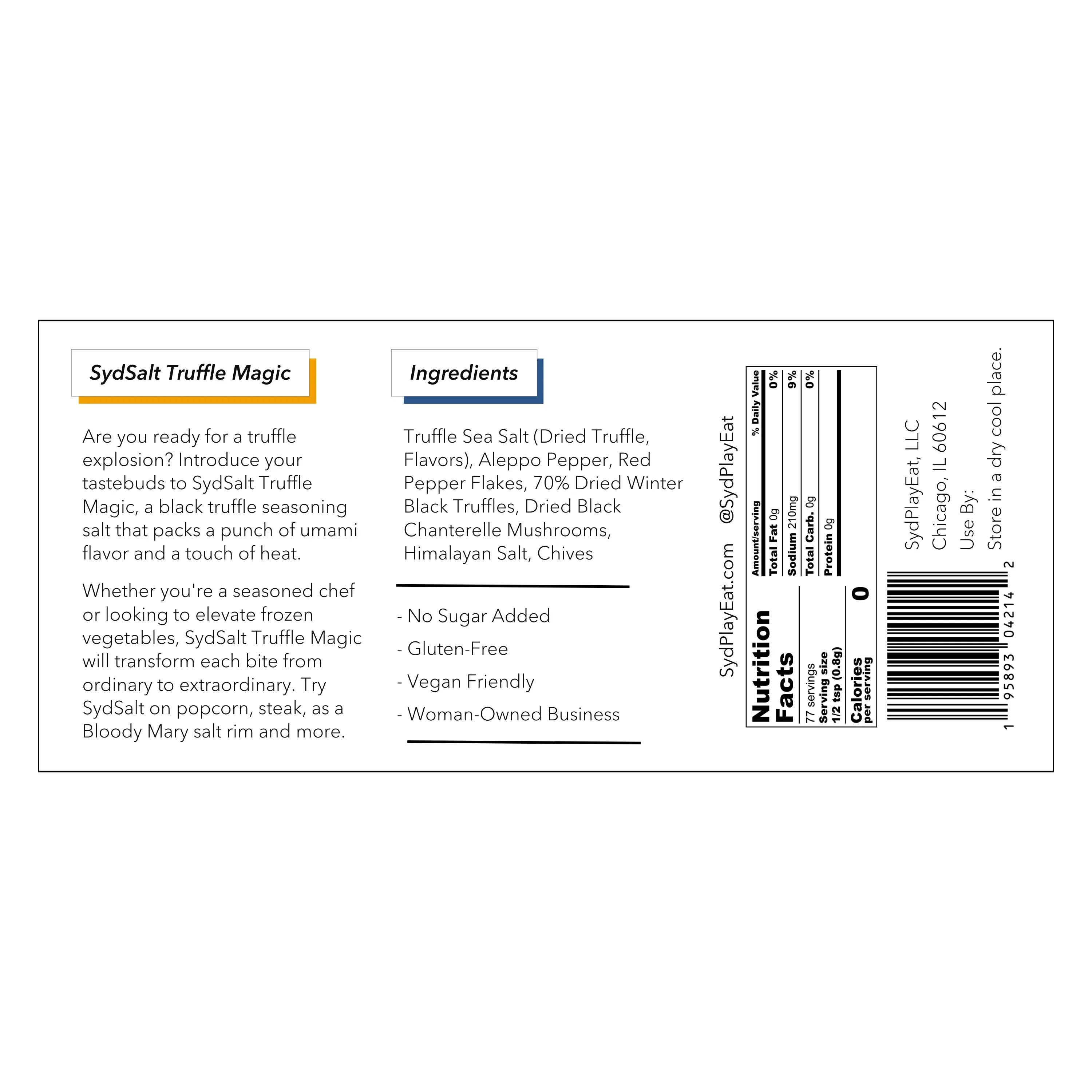 SydPlayEat – Engroshandel Salt – Supertrøffel Krydderisalt - SydSalt Truffle Magic7