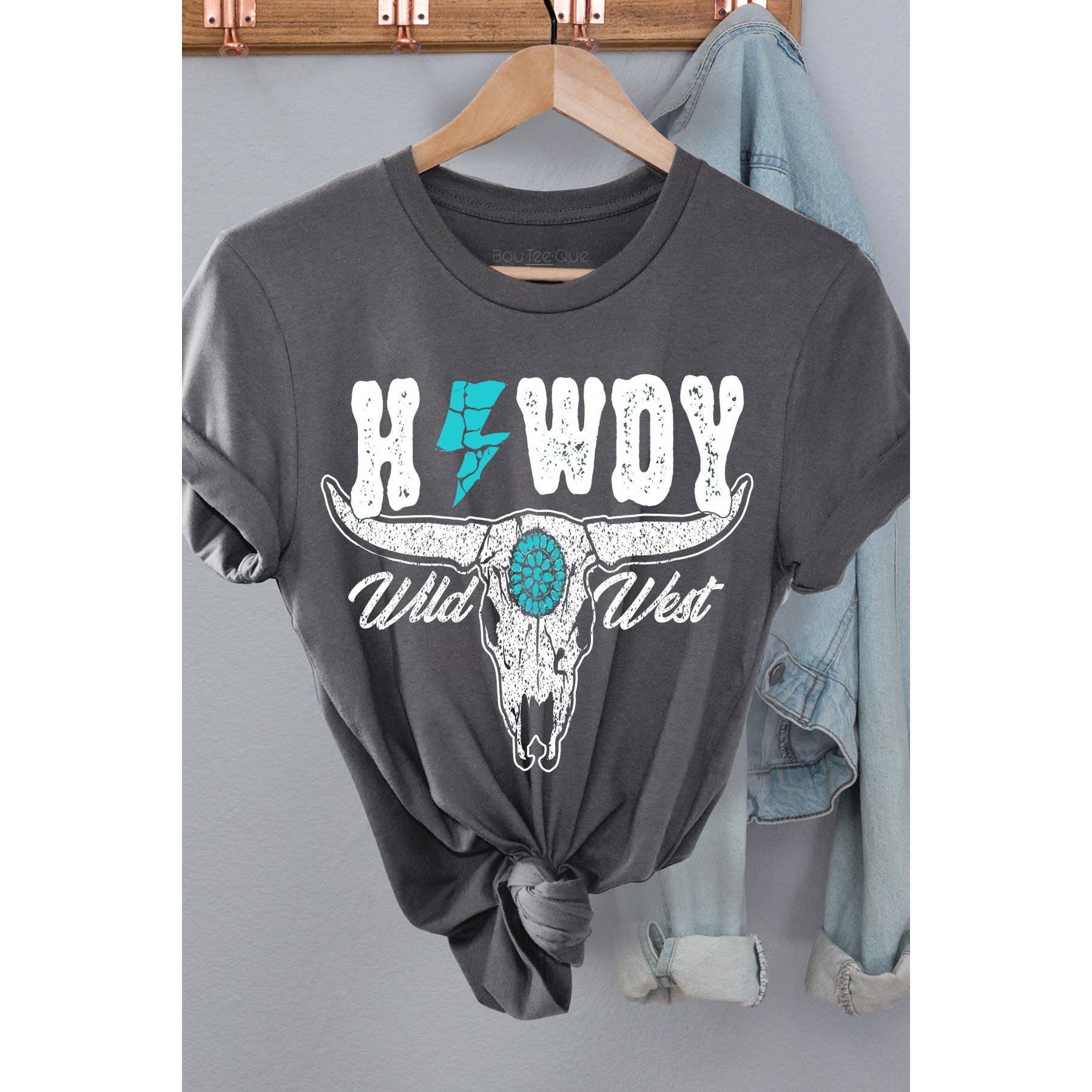 Amused by Blue - Wholesale Screen Printed T-Shirt - Women's - HOWDY WILD WEST7