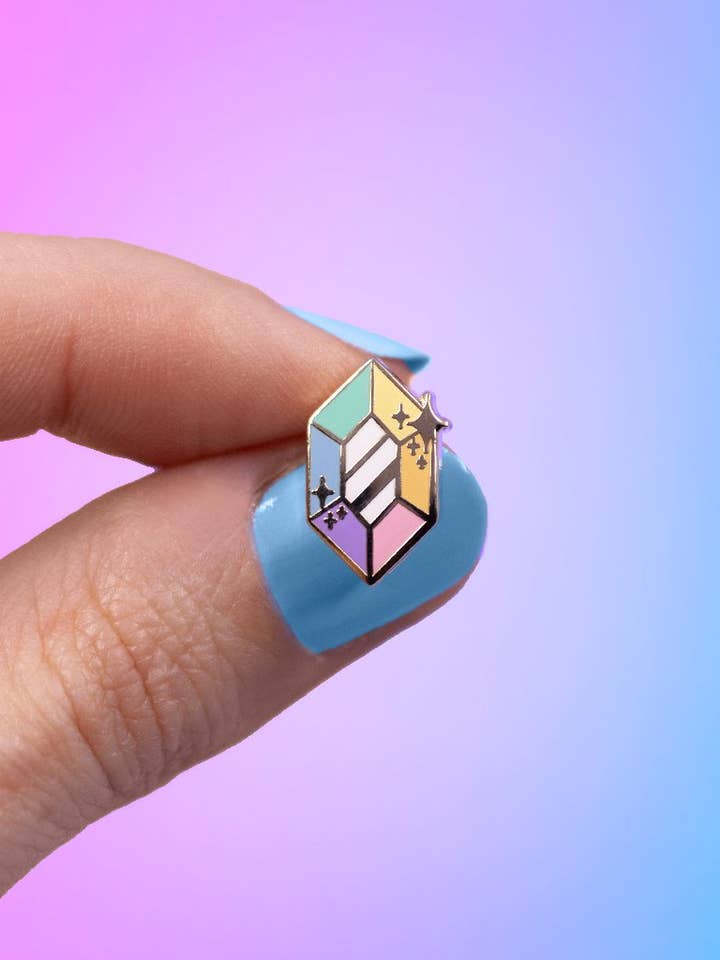 Gem hard enamel mini Pins for wholesale by Joanna Behar