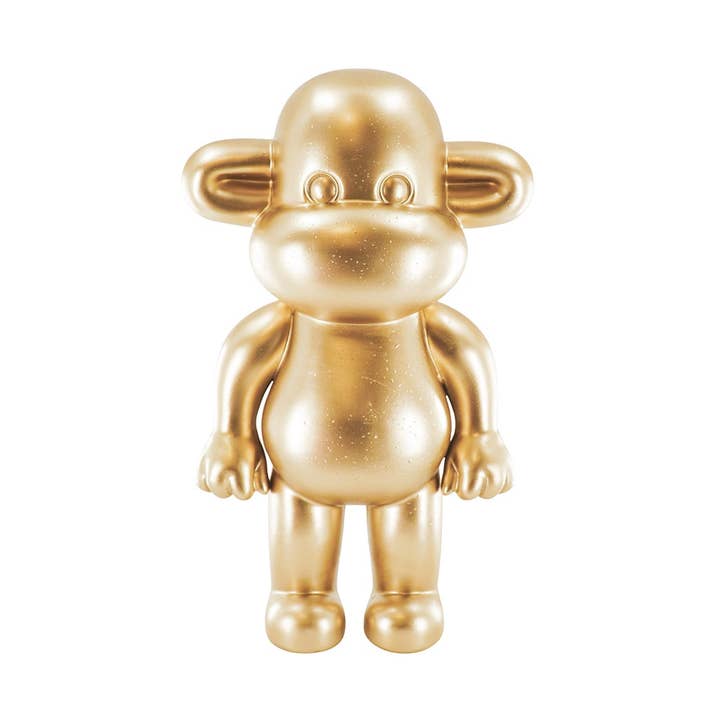 Ornament - Monkey Figurine 'The Legend'- Polyresin - Gold - 20,5x13,5x35cm for wholesale by Housevitamin bv