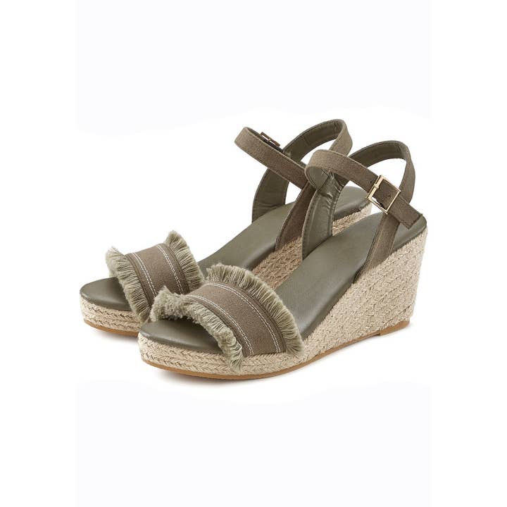 LASCANA Women's Fringe Detail Wedge Sandals and other Purchase Wholesale raffia wedge. Free Returns & Net 60 Terms on Faire trending on Faire.