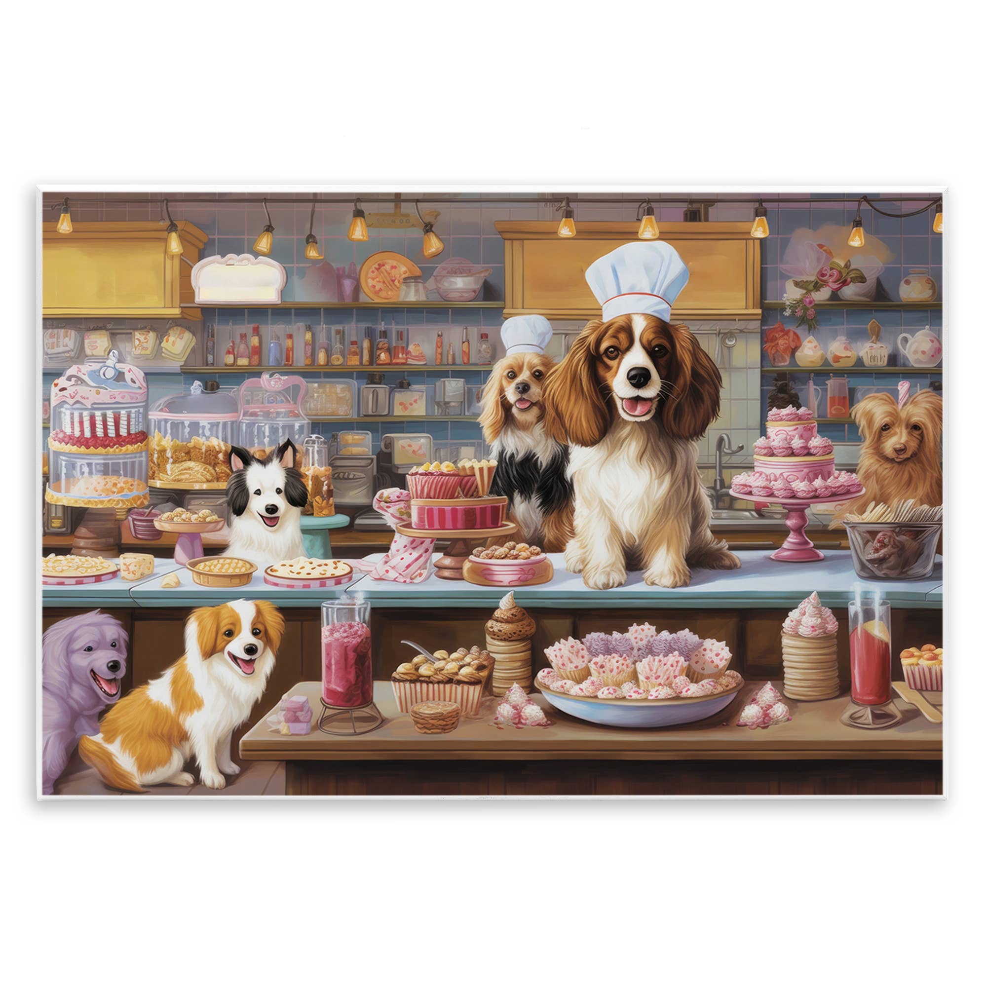 Stupell Industries – Engroshandel Vægskilt – Søde Godter Konditorhunde - Uindrammet Vægkunst0