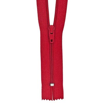 Zipper Shipper - Wholesale Craft Supplies - #3 NYLON COIL CLOSED-END ZIPPERS (12" - RED)