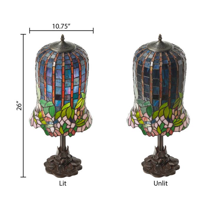 River of Goods - Wholesale Accent/Desk Lamp - 26" Tiffany Stained Glass Table Lamp - Pond Lily Bell Shade2
