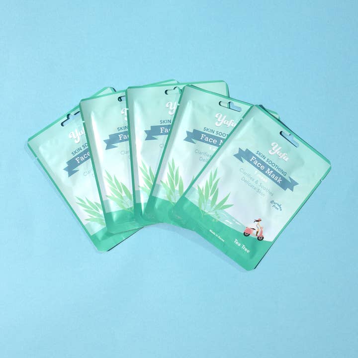 Yafa Beauty - Wholesale Skincare Face Mask - Yafa Tea Tree Face Sheet Masks, set of 5