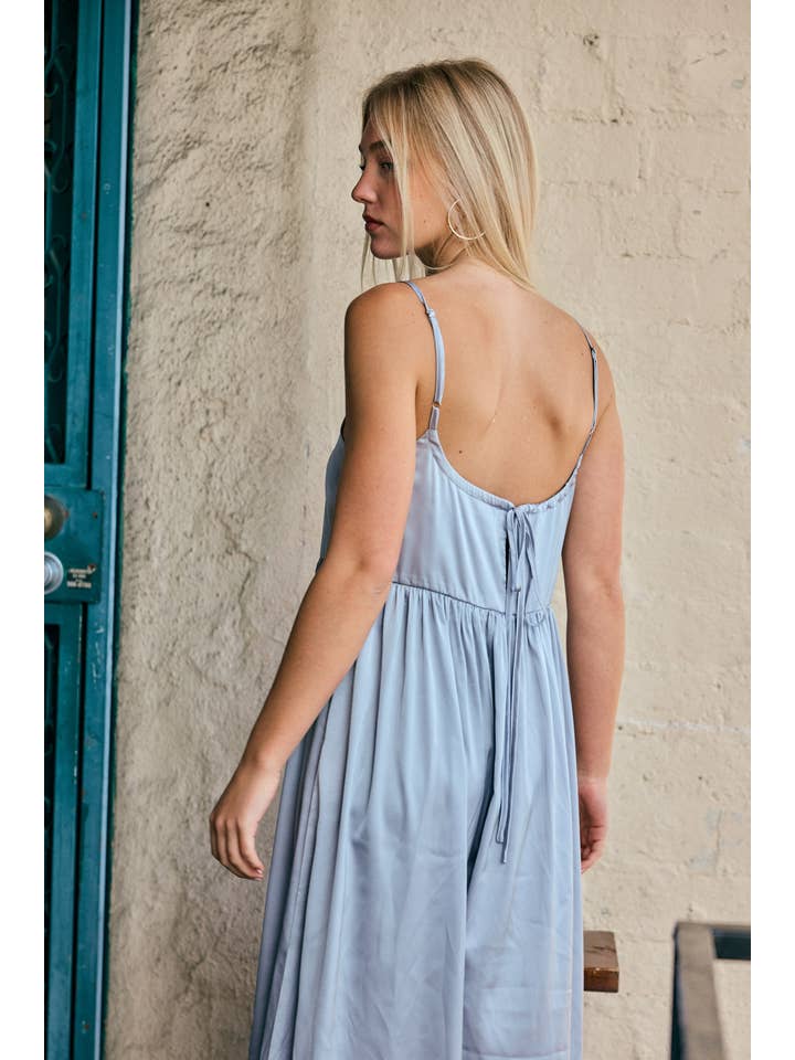 Lara Daisy - Wholesale Dress - Women's - Satin Tie-back Camisole Midi Dress