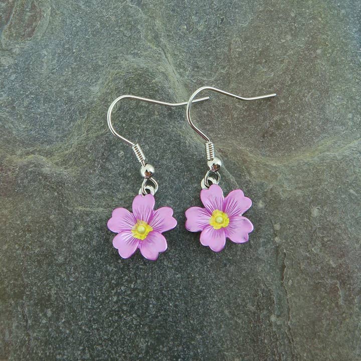 Alexander Thurlow & Co Ltd - Wholesale Dangle earrings - Primrose Pink Flower Drop Hook Earrings1