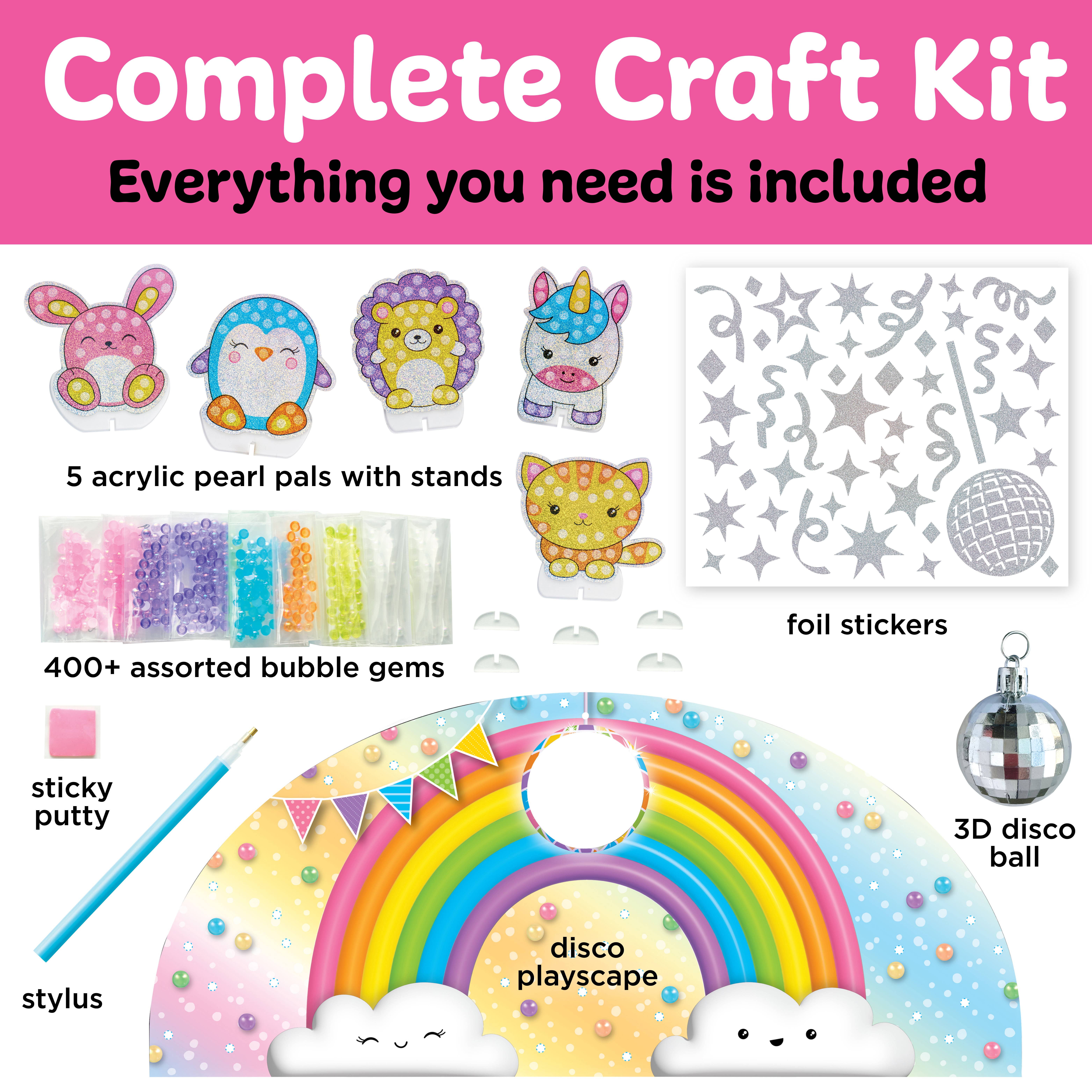 Faber-Castell / Creativity for Kids - Wholesale DIY Craft Kit - Kids - Bubble Gems Pearl Pals Disco Party Diamond Painting Kit6