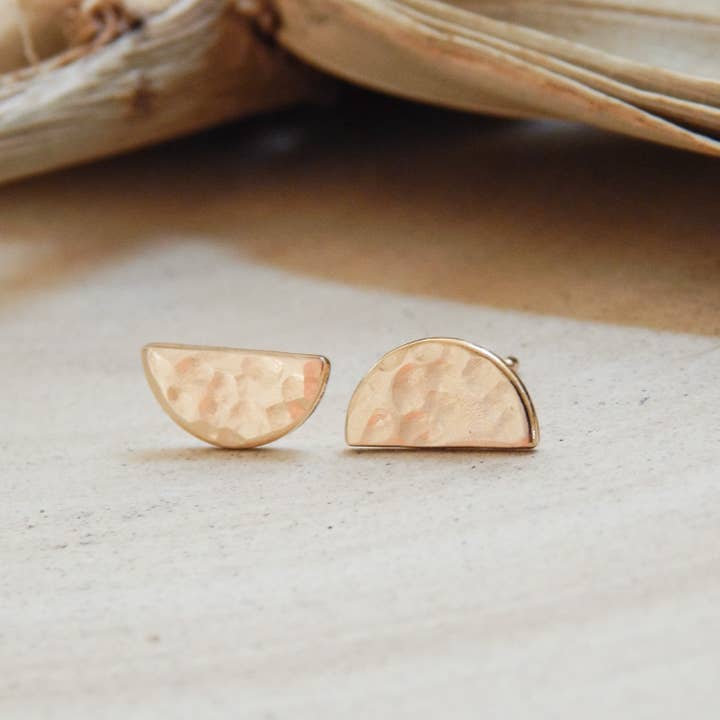 Half Circle Stud Earrings for wholesale by Barberry & Lace Handmade Jewelry