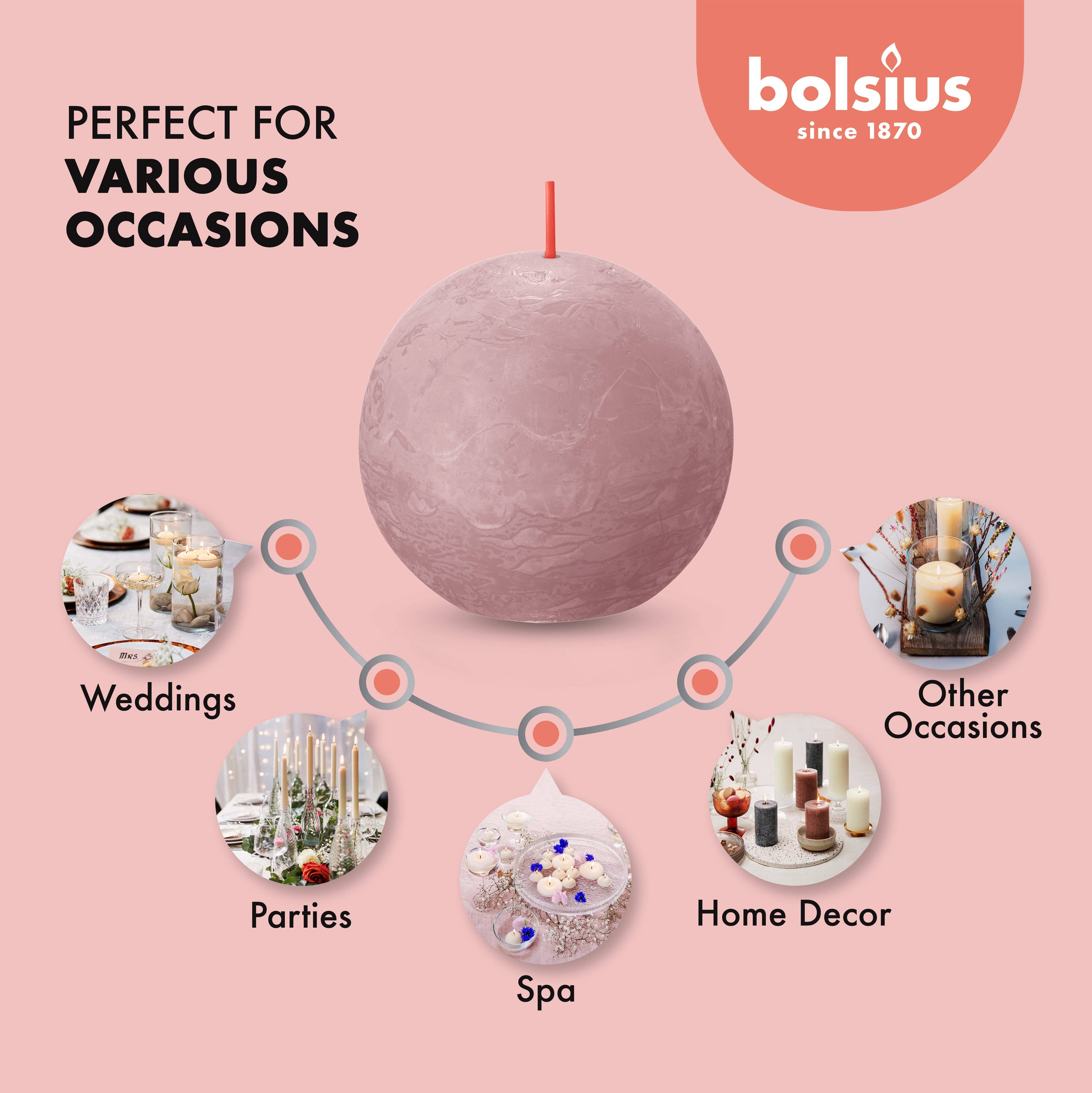 BOLSIUS – Velas de decoração por atacado – 6 Velas rústicas 3" - Inperfuted - Natural - Eco-Friendly - Cera Plant-Based - **Vendido Individualmente108