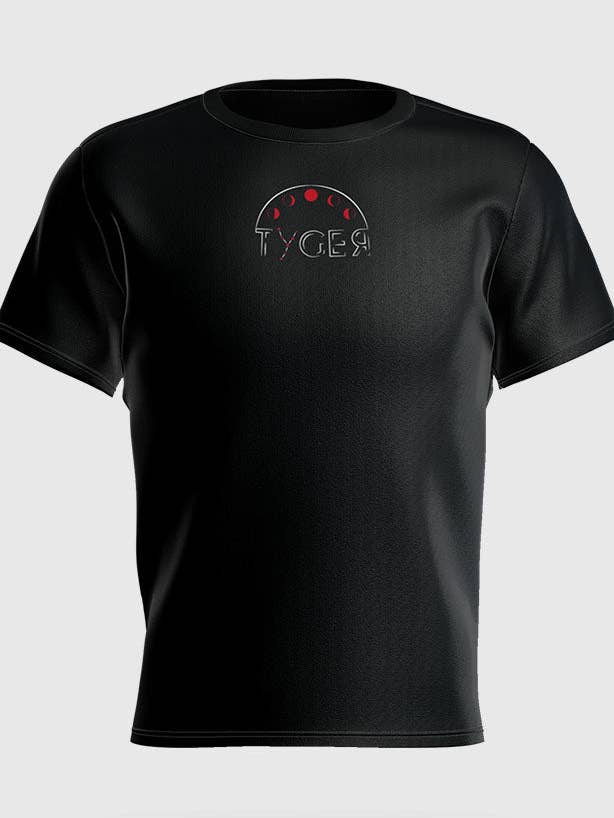 1977 sort T-shirt « Lunar Cycle » begrænset udgave fra Tyger for engroshandel hos Tyger