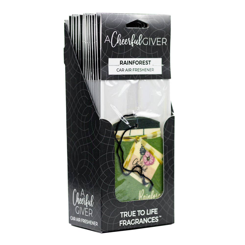 A Cheerful Giver - Wholesale Car Freshener - Unisex - Car Air Freshener (16/box) - Rainforest0