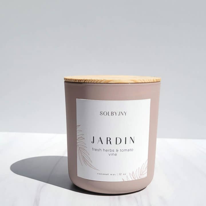 Vela perfumada de cera de coco Jardin de 12 oz para venta al por mayor de SOLBYJNY