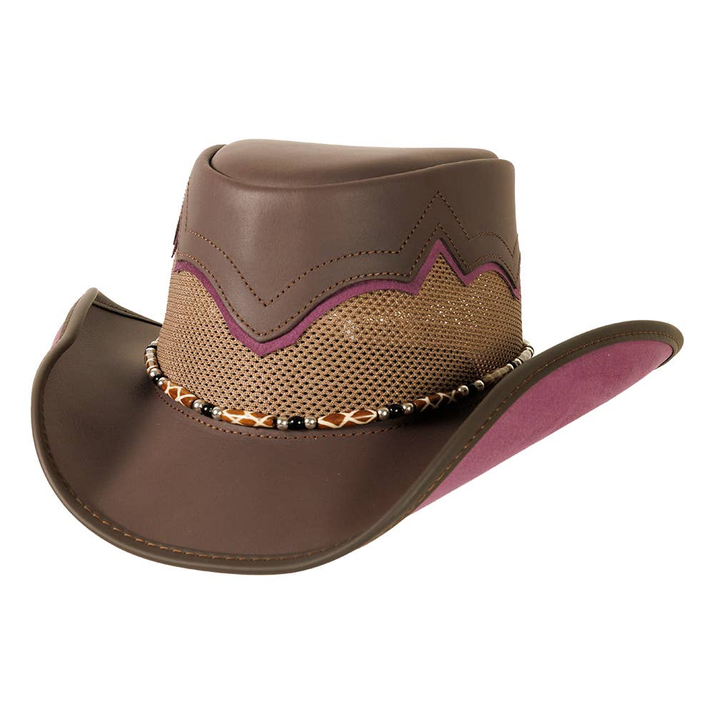 American Hat Makers – Chapéu de cowboy - Unissexo por atacado – Chapéu de Rede em Pele Genuína Outback - Estilo Sierra29
