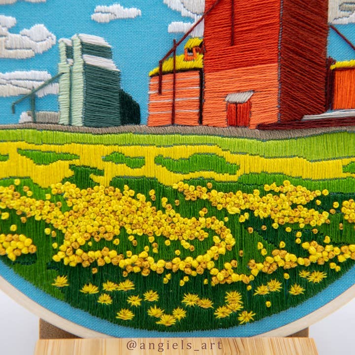 Angiels Art – wholesale Embroidery/cross-stitch supplies – Grain Elevators DIY Embroidery Kit