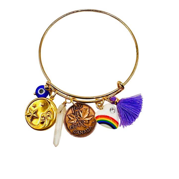 Pièce Authentique de Lune, Bracelet Charm Cœur pour la vente par Alisa Michelle Designs Inc.