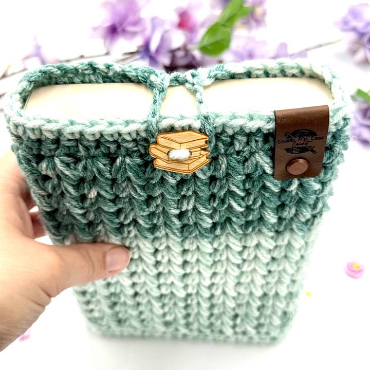 Cuddle Me Close Crochet - Wholesale Book Cover - Teal Stripe Small Book Sleeve0