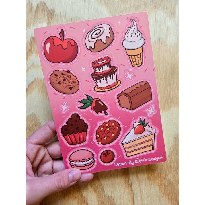 Sweet Treats Sticker Sheet: Ice Cream, Cake, Cookie, More for wholesale by Summer Break Studio