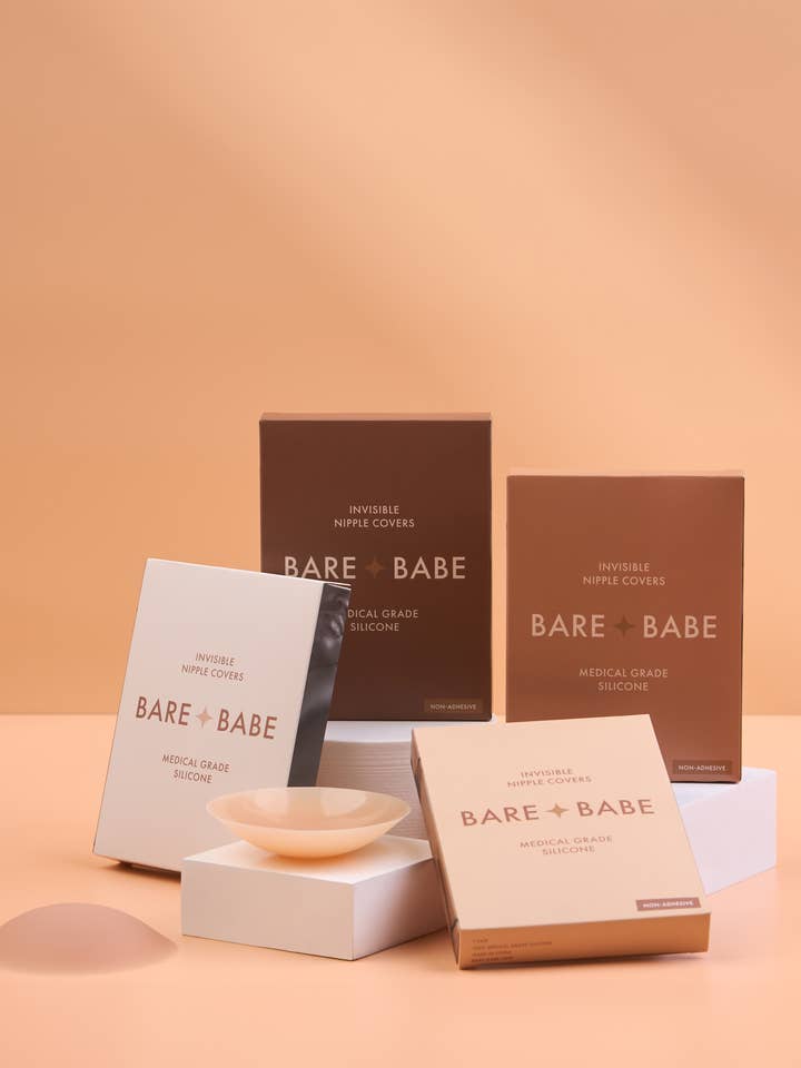 Bare Babe - Wholesale Nipple Pasties - Women's - Non-Adhesive "Grippy, Not Sticky" Nipple Covers