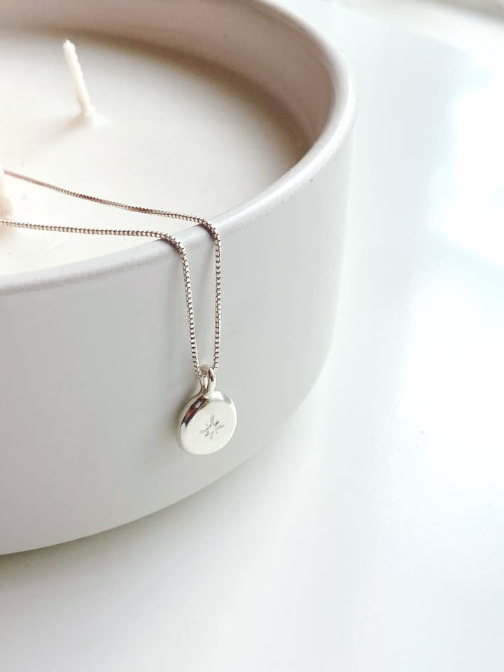 Solid sterling silver nugget pendant necklace • silver • for wholesale by AVA Handmade Jewelry