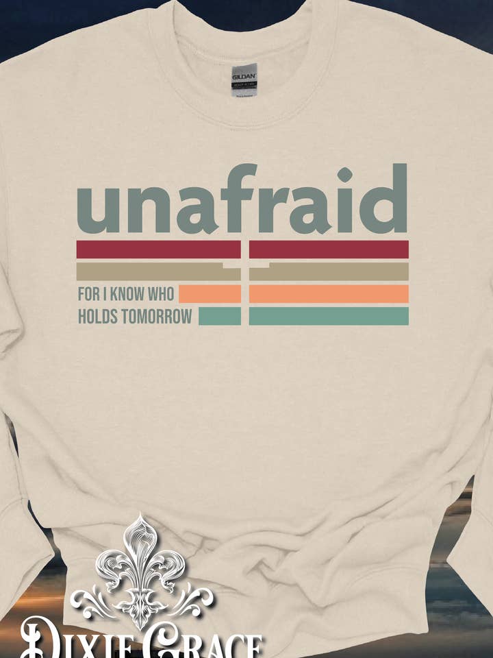 Dixie Grace - Wholesale T-Shirt (Graphic) - Women's - Unafraid - Natural - Sweatshirt Option - Graphic Tee