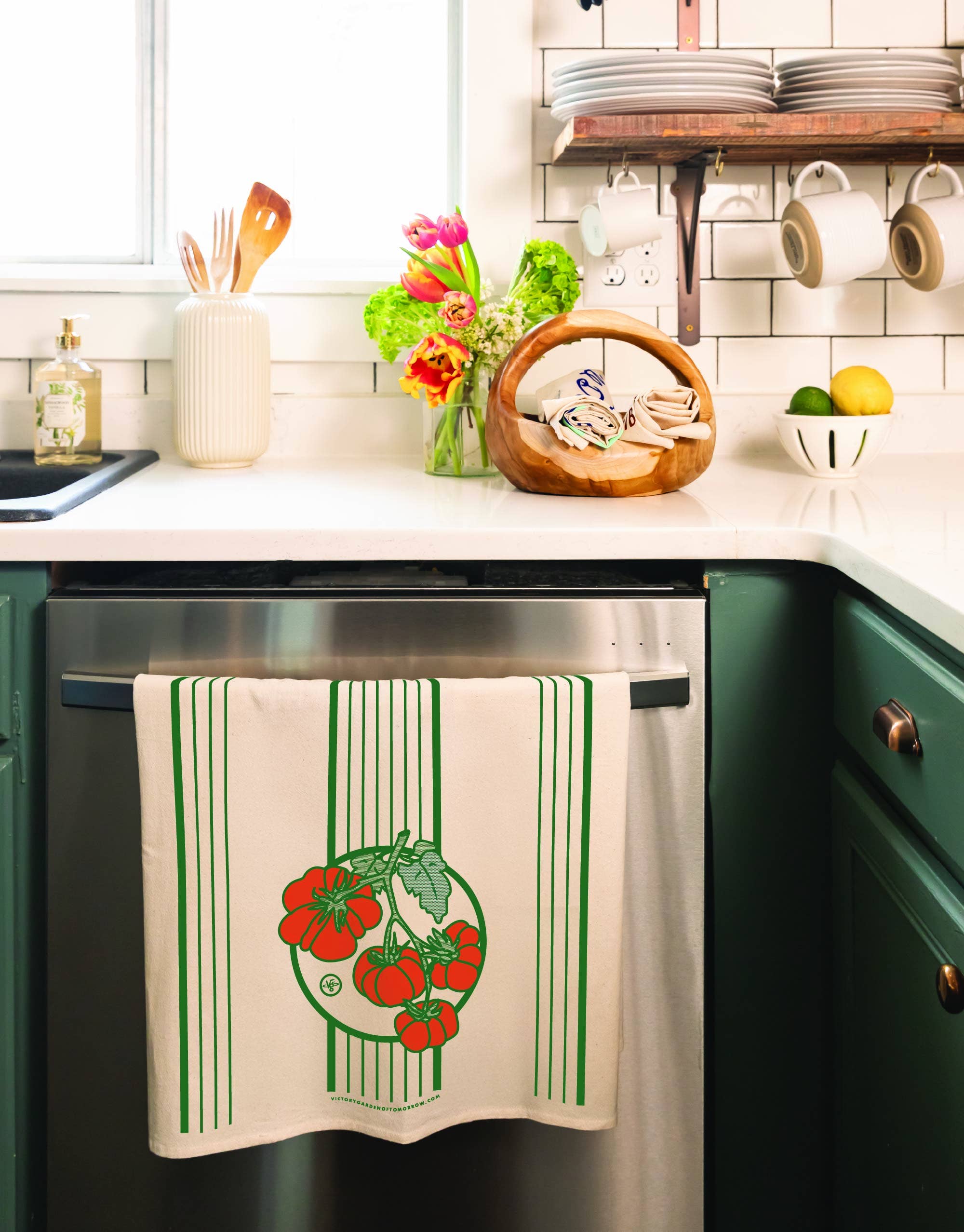 Wirtheim Poster Arts LLC - Wholesale Tea Towel - Tomato Harvest - Floursack Furoshiki Towel4