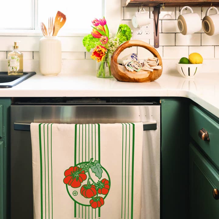 Wirtheim Poster Arts LLC - Wholesale Tea Towel - Tomato Harvest - Floursack Furoshiki Towel4