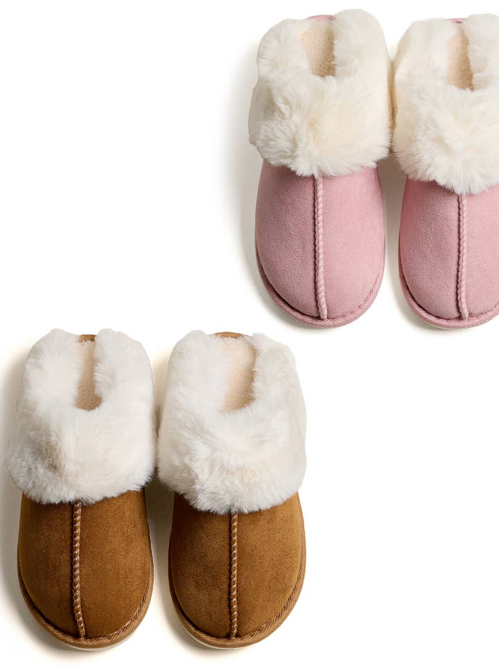 Sherpa Fur Home Warm Winter Slippers for wholesale by Hana