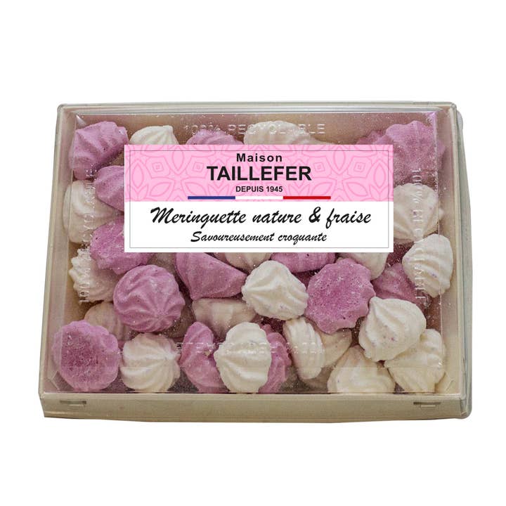 MAISON TAILLFER - Wholesale Cookie - ASSORTED VANILLA AND STRAWBERRY MERINGUETTES 125G