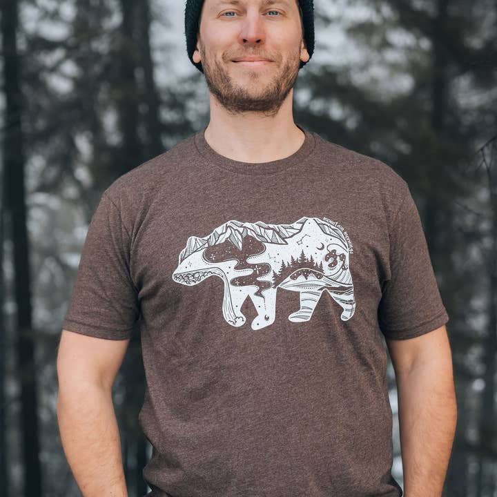 Roaming Bear, Unisex T-shirt, Responsibly Made for wholesale by Mountain Mornings