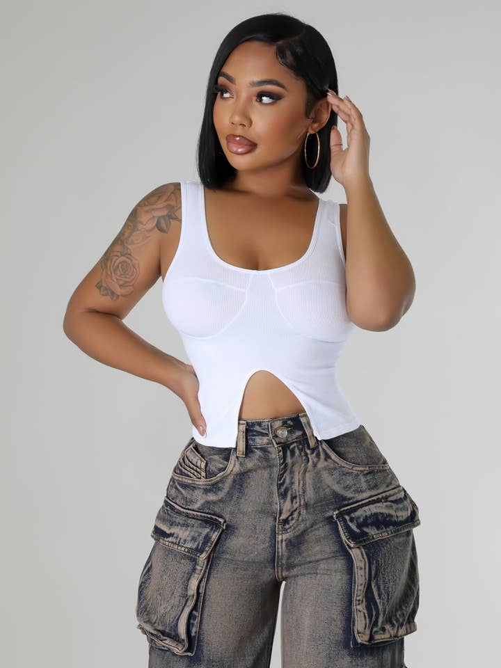 RIBBED WIRE BUSTIER TANK for wholesale by 5besties inc