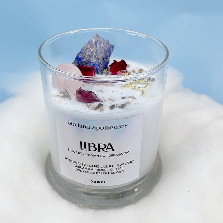 Ojo Luna Apothecary - Wholesale Pot/gevulde kaars - Weegschaal Zodiac kaars3