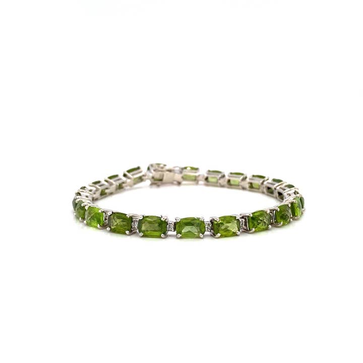 Peridot Bracelet in .925 Sterling Silver - KSD 44017 for wholesale by Kotawala Jewels