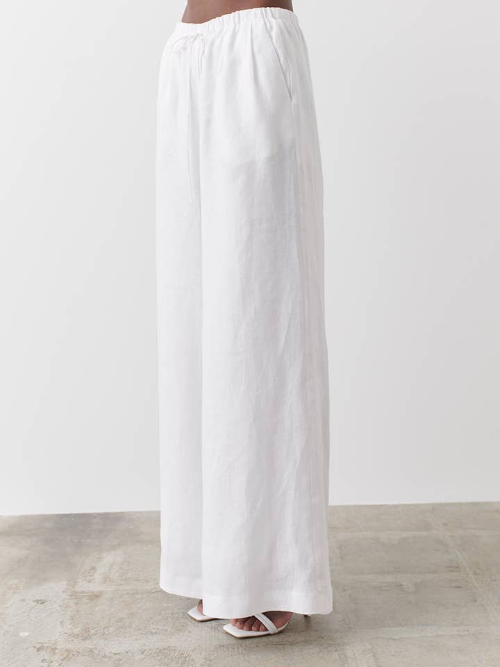 Sophia Linen Palazzo Pant | White for wholesale on Faire
