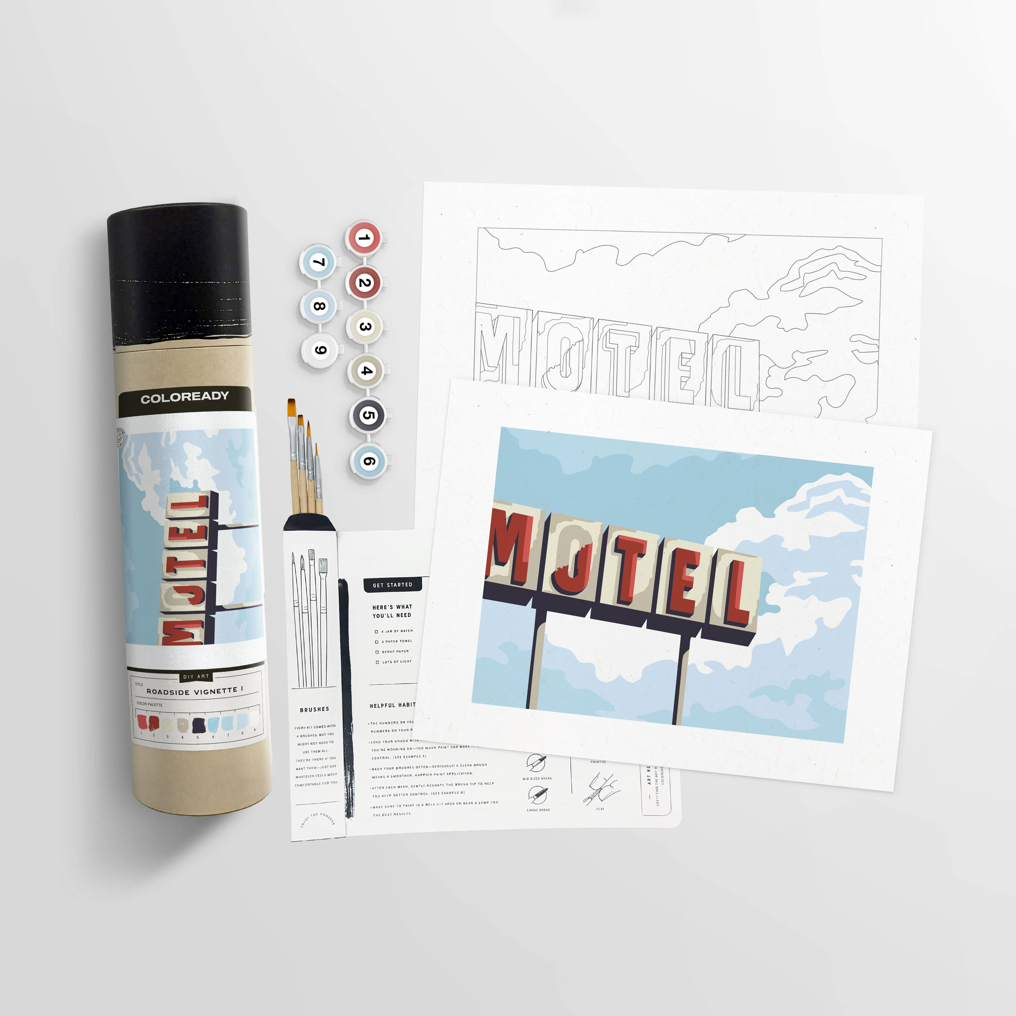 Coloready - Vente Kit de bricolage - Roadside Vignette | Kit de peinture moderne par numéros1