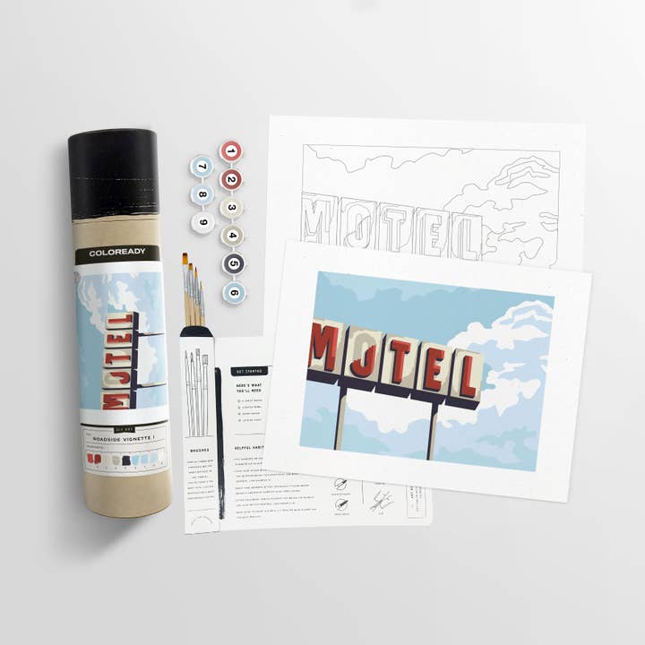 Coloready - Vente Kit de bricolage - Roadside Vignette | Kit de peinture moderne par numéros1