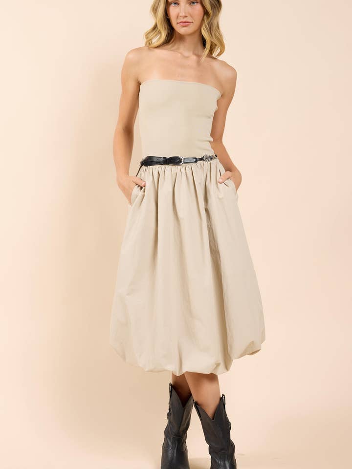 Robe à bulles sans bretelles Happier Now : ASH pour la vente par Sadie & Sage