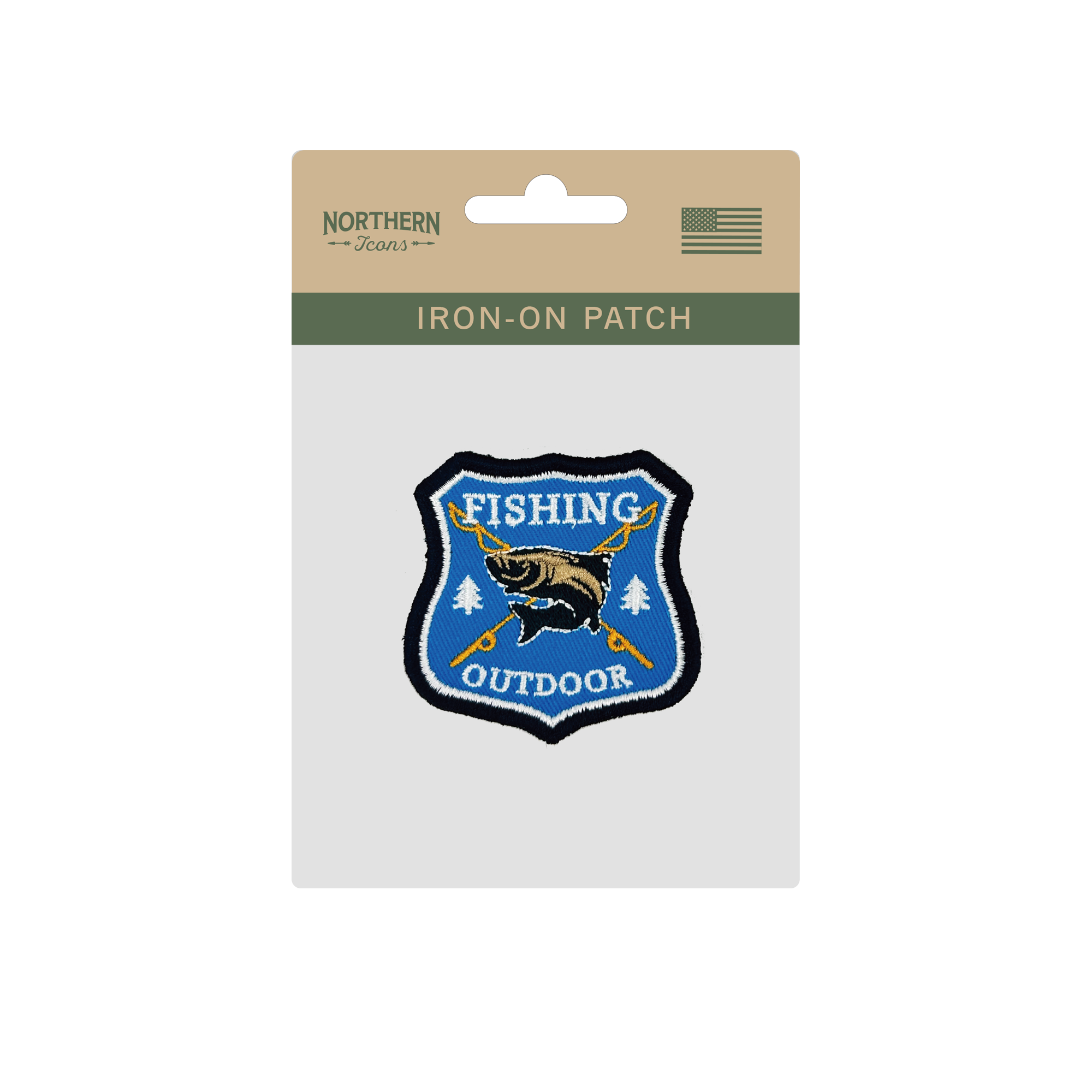 Northern Icons Creations INC - Wholesale Patch - Buiten Vissen Strijkembleem1