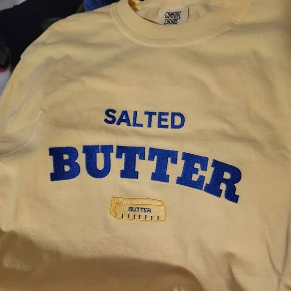 NufNuf Creations - Wholesale Sweatshirt - Unisex - Butter embroidered crewneck sweater comfort colors