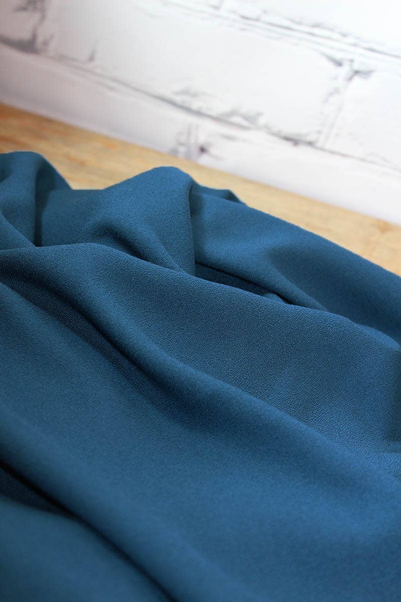 Eglantine et Zoé - Wholesale Fabric - Petrol Blue Viscose Crepe Fabric7